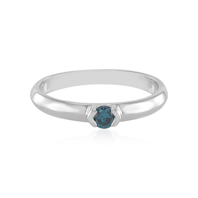 9K SI1 Blue Diamond Gold Ring