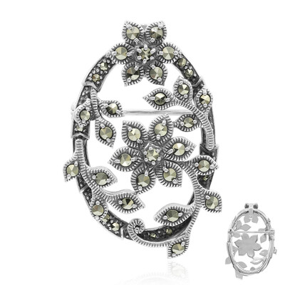 Marcasite Silver Brooch