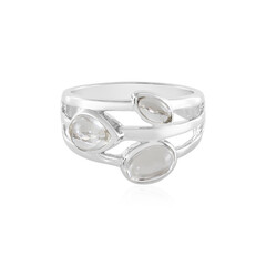 White Quartz Silver Ring