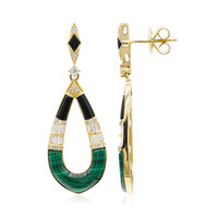 14K Malachite Gold Earrings (CIRARI)