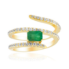 Zambian Emerald Silver Ring