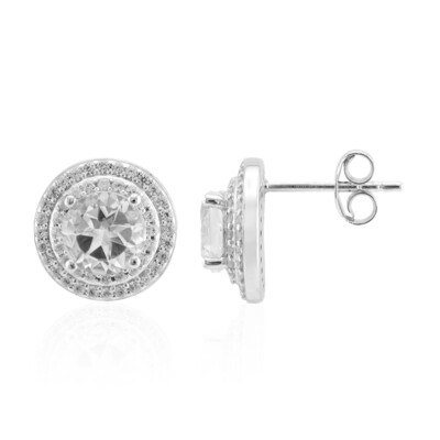 White Topaz Silver Earrings