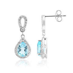 Sky Blue Topaz Silver Earrings