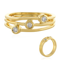 I4 (J) Diamond Silver Ring