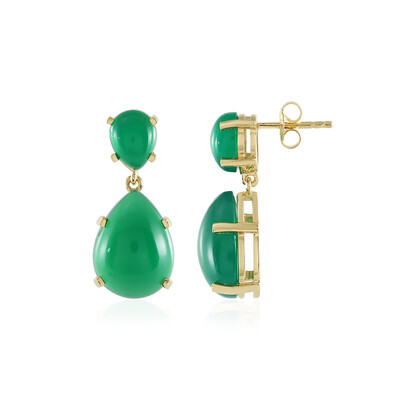Green Chalcedony Silver Earrings