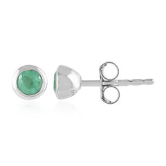 Colombian Emerald Silver Earrings