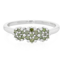 Fancy Diamond Silver Ring