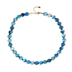Blue Agate Silver Necklace