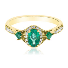 14K AAA Zambian Emerald Gold Ring (CIRARI)