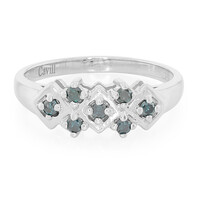 Fancy Diamond Silver Ring