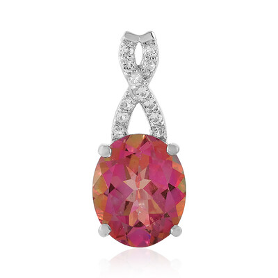 Lotus Flower Topaz Silver Pendant