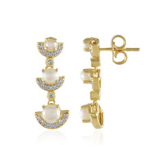 White Freshwater Pearl Silver Earrings