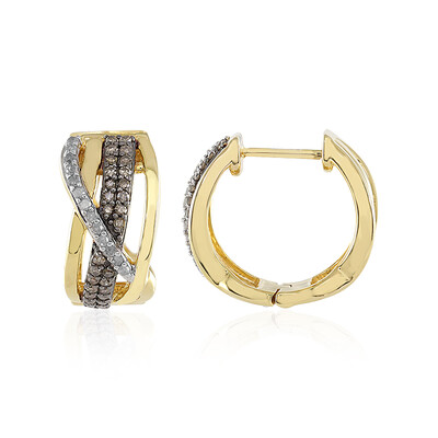 I3 Champagne Diamond Silver Earrings