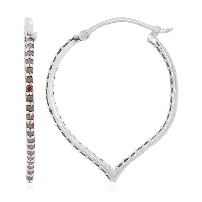 Fancy Diamond Silver Earrings