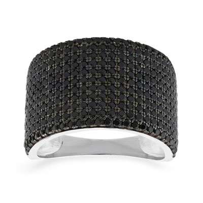 Black Spinel Silver Ring