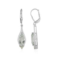Green Amethyst Silver Earrings (KM by Juwelo)