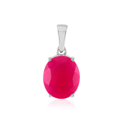 Raspberry Chalcedony Silver Pendant