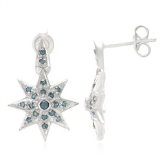 Fancy Diamond Silver Earrings