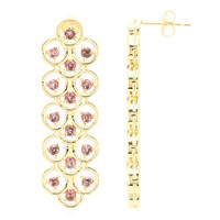18K Unheated Padparadscha Sapphire Gold Earrings (AMAYANI)
