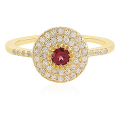 Noble Red Spinel Silver Ring