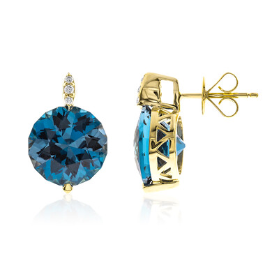 14K London Blue Topaz Gold Earrings