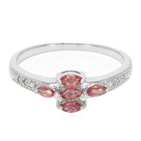Sunset Ruby Silver Ring
