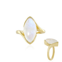 Rainbow Moonstone Silver Ring