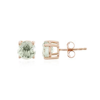 Green Amethyst Silver Earrings
