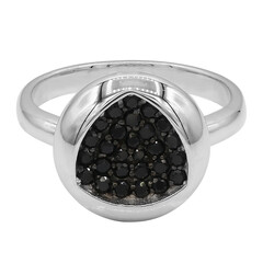 Black Spinel Silver Ring
