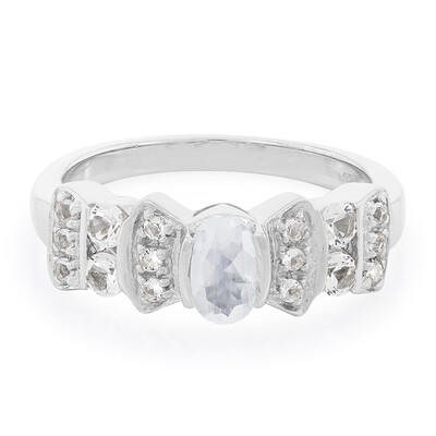 Rainbow Moonstone Silver Ring