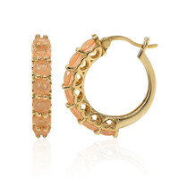 Peach Pastel Quartz Silver Earrings