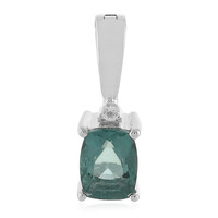 Belgian Teal Fluorite Silver Pendant