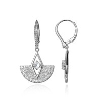 White Topaz Silver Earrings