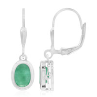 Emerald Silver Earrings