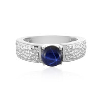Blue Star Sapphire Silver Ring