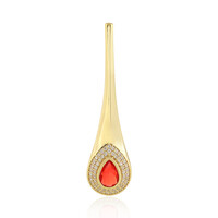 Red Ethiopian Opal Silver Pendant