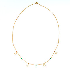 9K AAA Zambian Emerald Gold Necklace (de Melo)