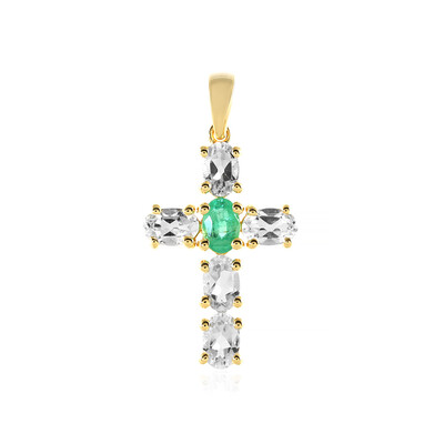 Russian Emerald Silver Pendant