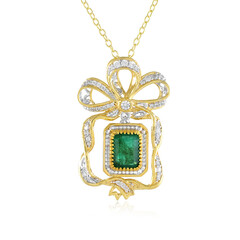 Zambian Emerald Silver Necklace (Gems en Vogue)