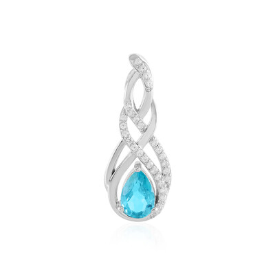 Paraiba Color Topaz Silver Pendant