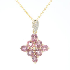 18K Unheated Padparadscha Sapphire Gold Necklace (AMAYANI)