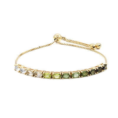 Green Tourmaline Silver Bracelet