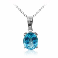 Paraiba Topaz Silver Necklace