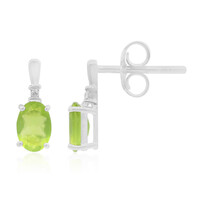Brazilian Green Opal Silver Earrings