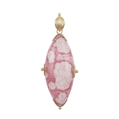Rhodochrosite Silver Pendant (Bali Barong)