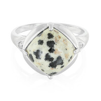 Dalmatian Jasper Silver Ring