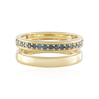 I2 Blue Diamond Silver Ring