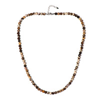 Red Zebra Jasper Silver Necklace