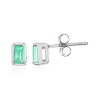 Russian Emerald Silver Earrings