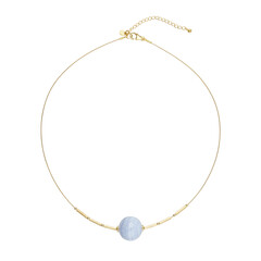 Blue Lace Agate Silver Necklace